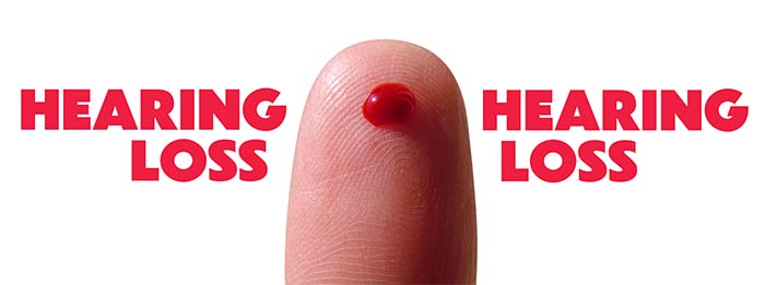 Hearing loss finger prick image